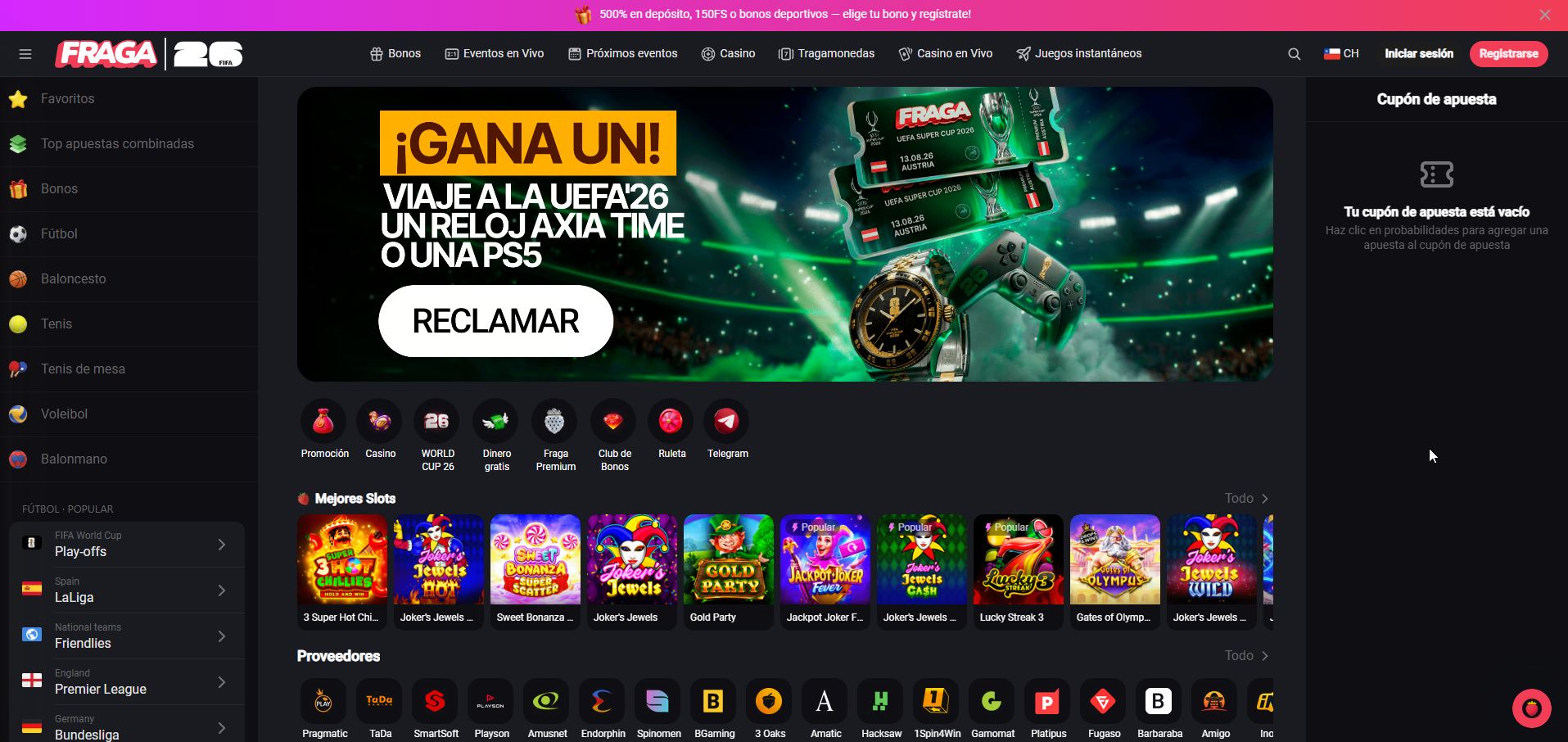 Fraga Casino ofrece versiones web de sus juegos para ordenadores de escritorio y dispositivos móviles